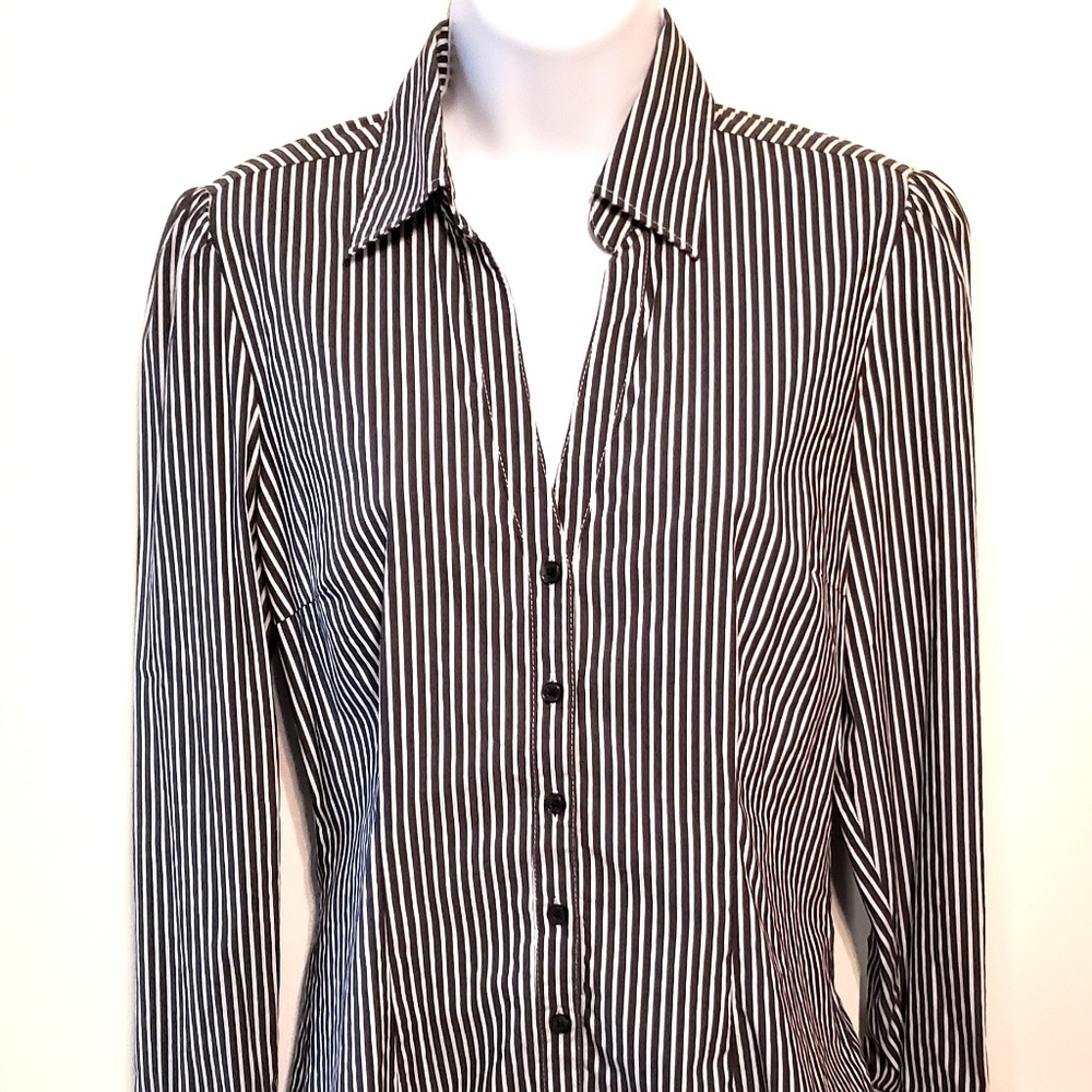 Express Design Studio Striped Button Front Shirt S